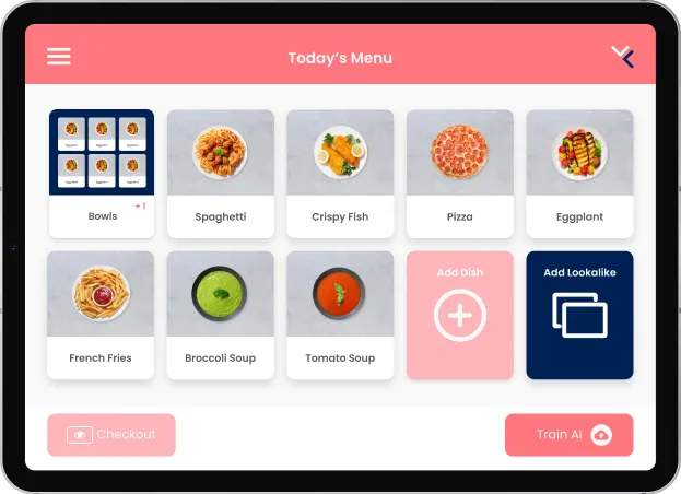 The onboarding-view, where cooks manage and add the dishes